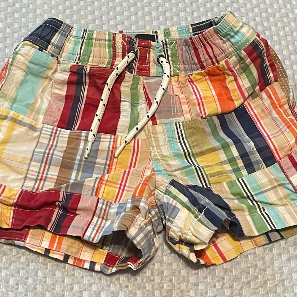 GAP Multicolor Plaid Baby Swim Shorts
